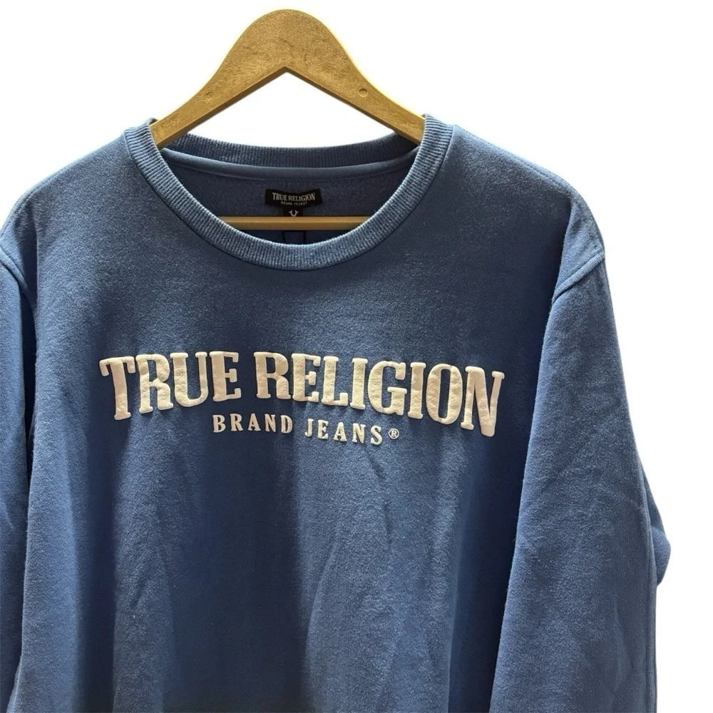 True Religion | Federal Blue Ombre Pullover Sweatshirt | Size L